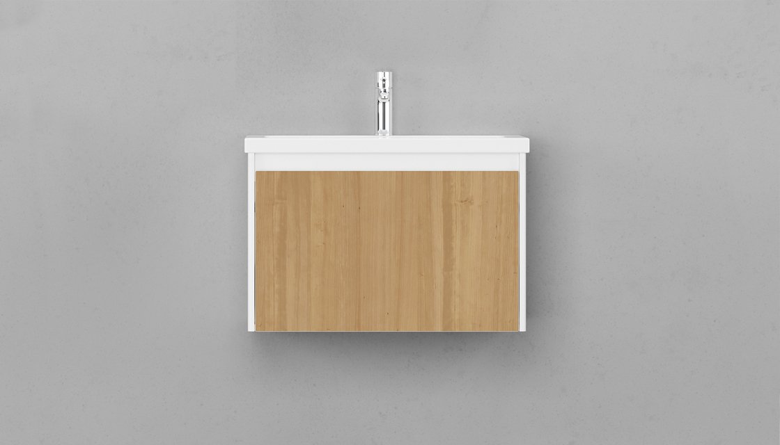 Тумба с раковиной Velvex Klaufs 70 см подвесная, 1 ящик