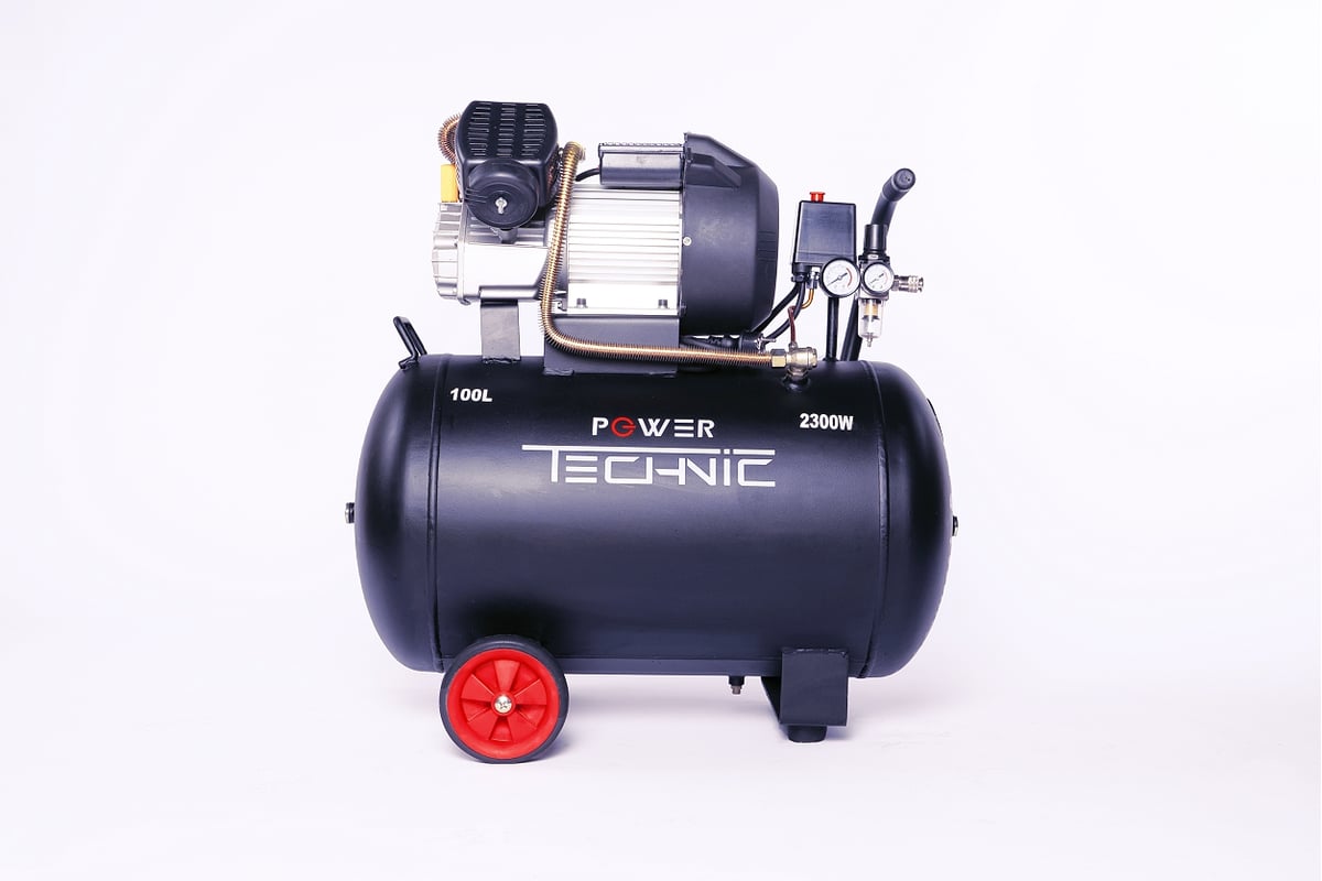 Компрессор Power Technic коаксиальный, 220В, 2300Вт, 440 л/мин, ресивер 100 л ACD440/100