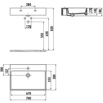 Раковина Creavit Next NX270 70 см