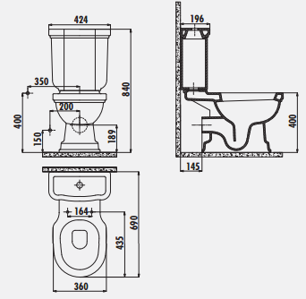 Чаша для унитаза Creavit Klasik KL310-11CB00E-0000