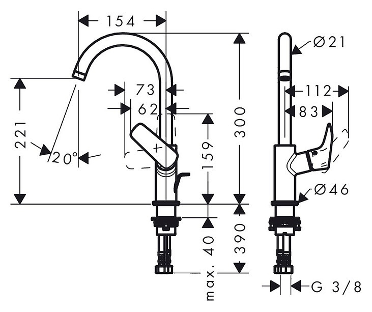 Смеситель для раковины Hansgrohe Logis 71130000