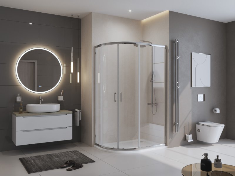 Поддон для душа BelBagno TRAY-MR-UNO-RH-120/90-550-35-W-R-BO 120x90 четверть круга, правый, накладка белый