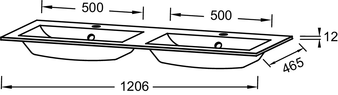 Раковина Jacob Delafon Sherwood EB1831RU-DE5 120 см матовый базальт