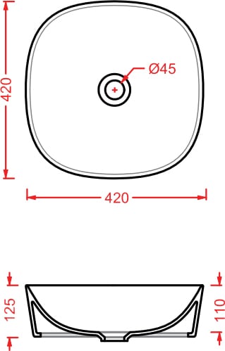 Раковина ArtCeram Ghost GHL001 01 00 bi*0 42 см белый