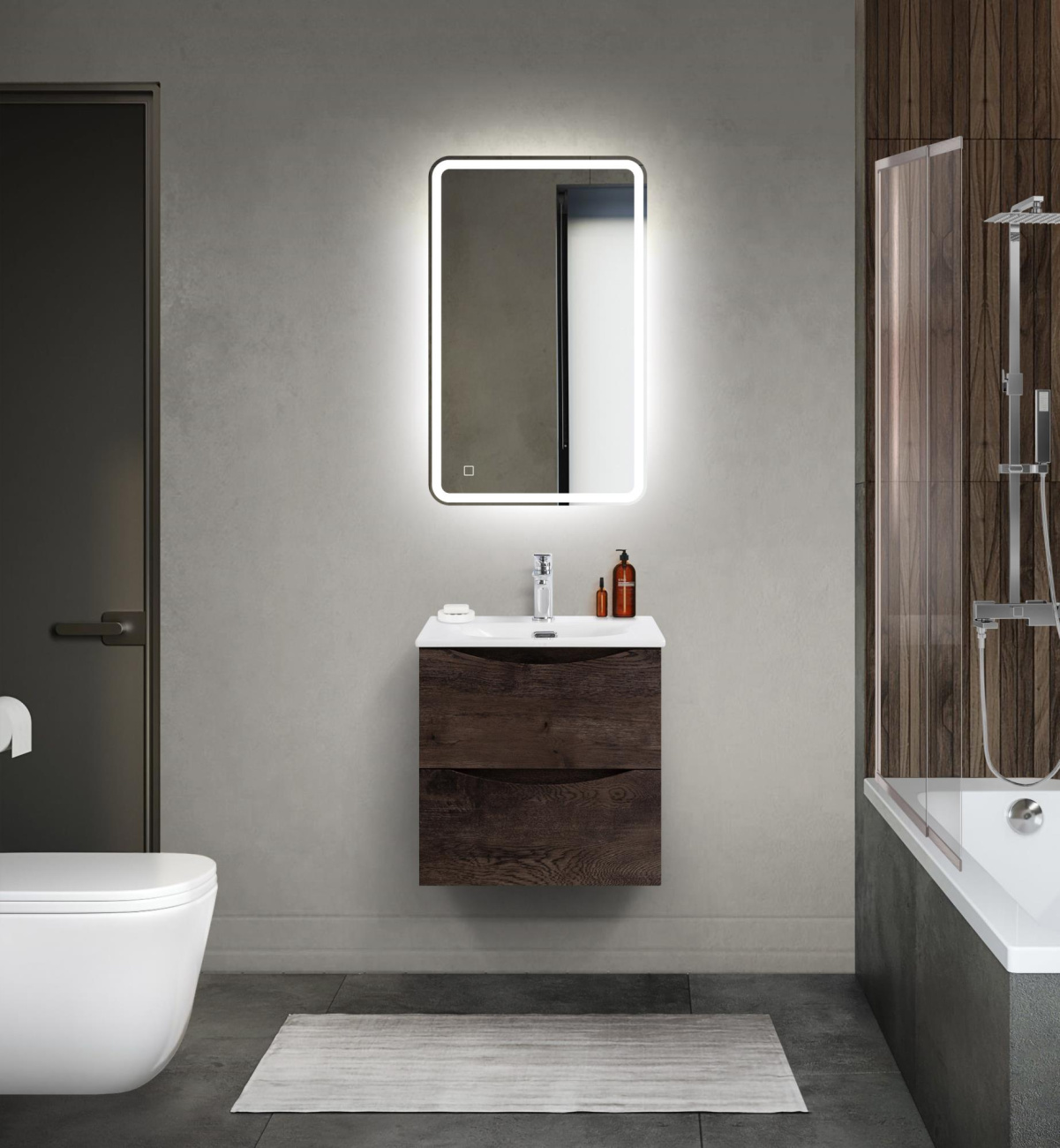 Мебель для ванной BelBagno Marino-Cer-Mini 50 см Rovere Nature Grigio