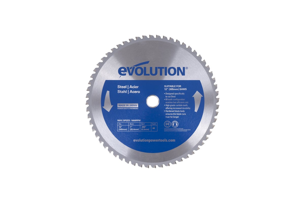 Диск (305х25.4х2,4 мм; 60 зубьев) по стали Evolution 60TBLADE12