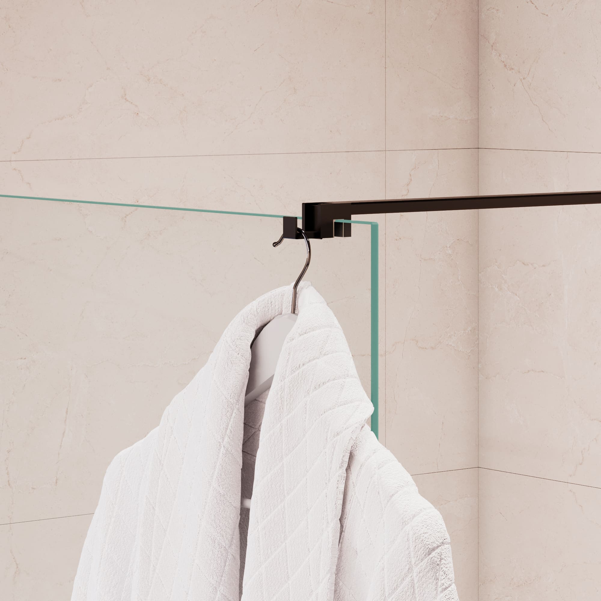 Душевая перегородка RGW Walk In WA-210B 80x195 с крючком для полотенца/халата, черный, прозрачное 351021008-14