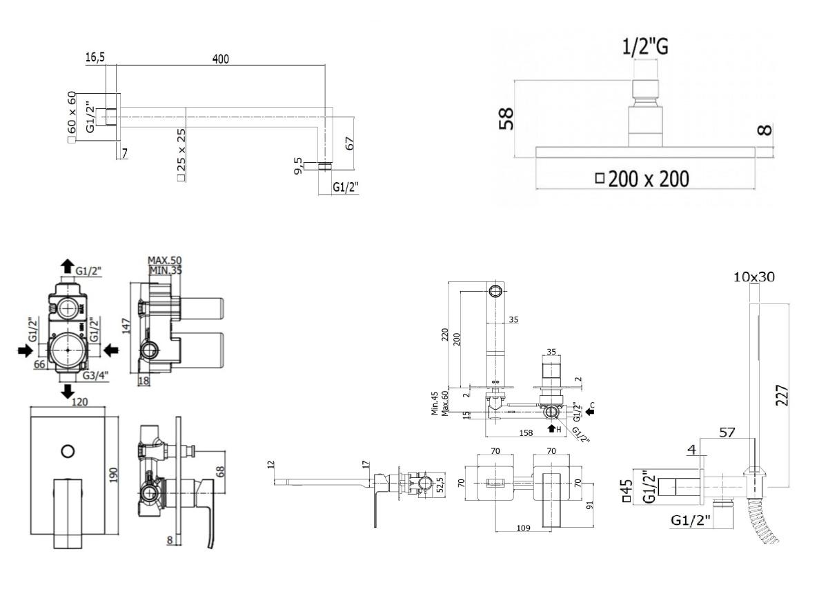 Душевой набор Paffoni Elle KITEL015CR105 душ 20 см, хром