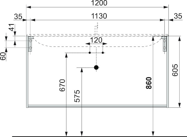 Тумба с раковиной Keuco Plan 120 см кашемир