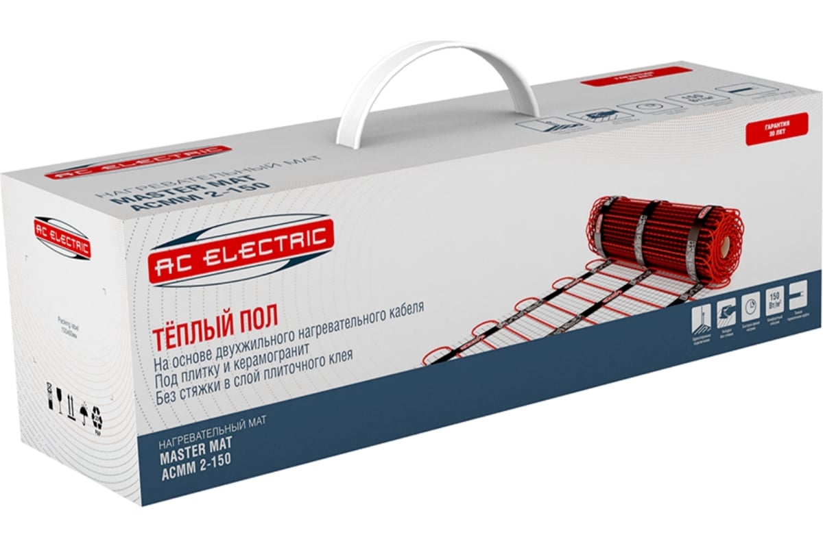 Нагревательный мат AC Electric ACMM 2-150-1.5 комплект теплого пола НС-1179153