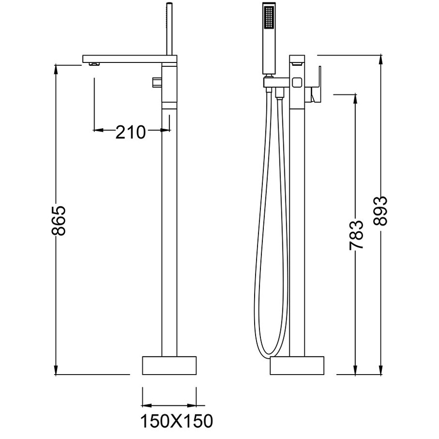 Напольный смеситель Timo Selene 2200/00Y-CR с душем, хром