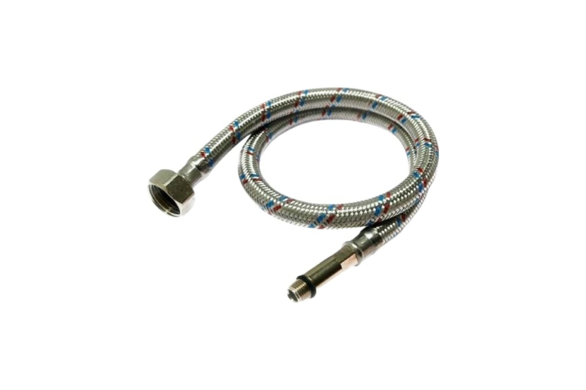Подводка для смесителей СТМ сталь 1/2xM10x120 см., длинный штуцер CWFLS120