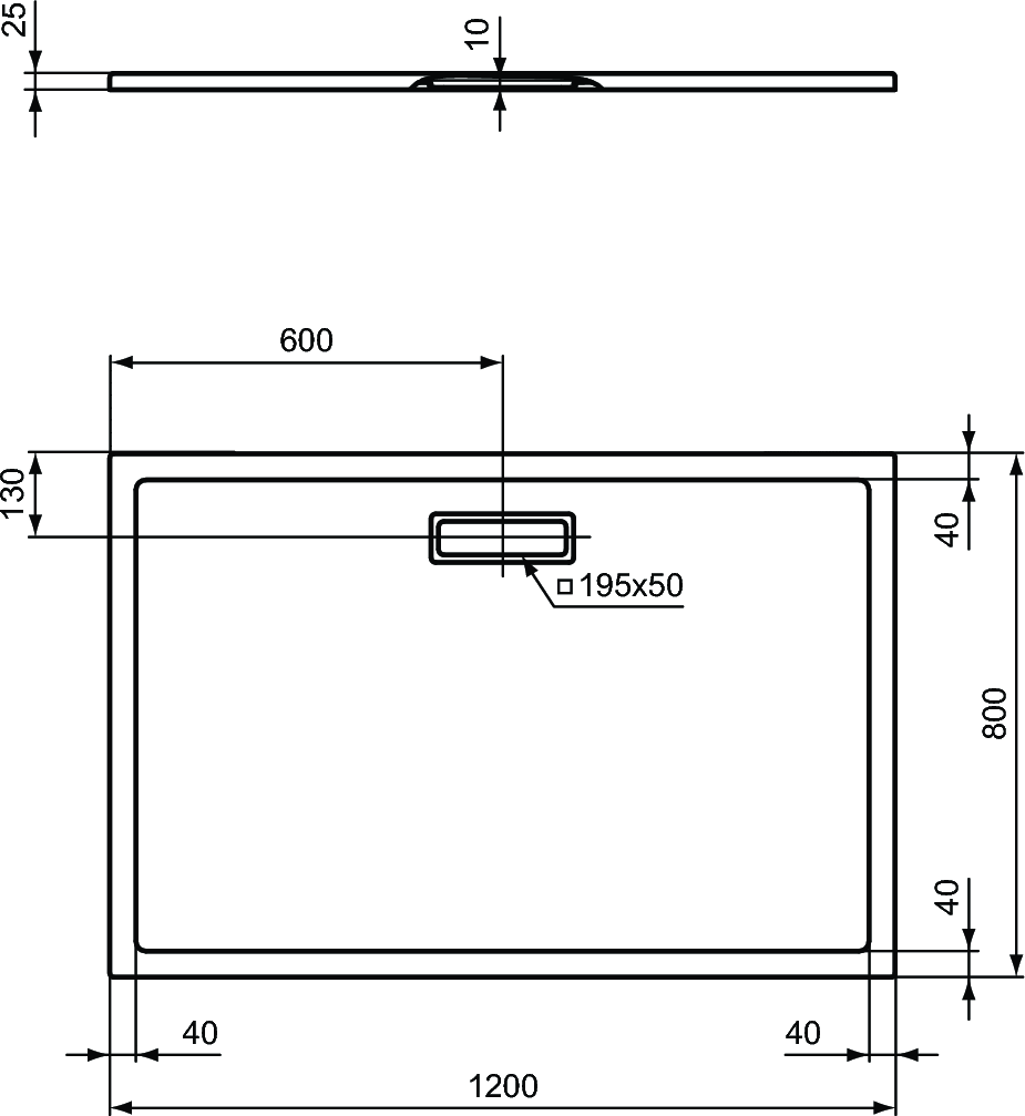 Поддон для душа Ideal Standart Ultra Flat New 120x80, белый матовый