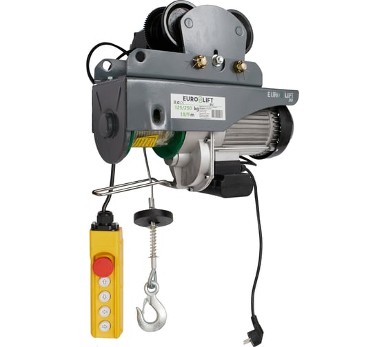 Электрическая передвижная таль EURO-LIFT KX 250 00016928 (18 м/9 м, 125 кг/250 кг, 220 В)