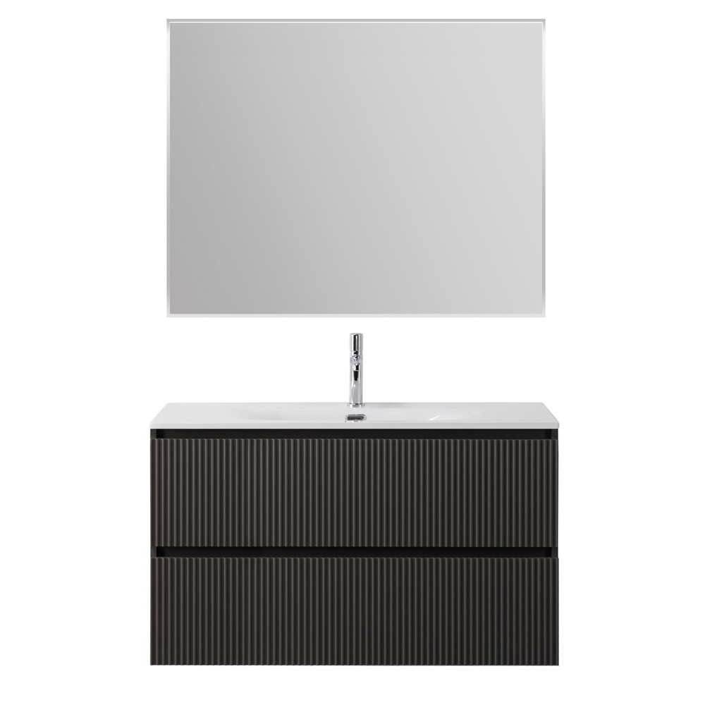 Тумба с раковиной BelBagno Uno-Mini 100 см Темно-серый матовый