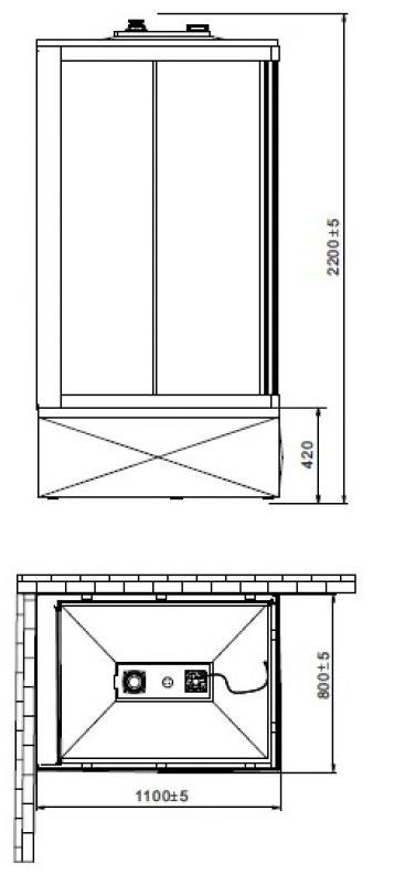 Душевая кабина Orans Basic+ SR-86152 L/R 110x80