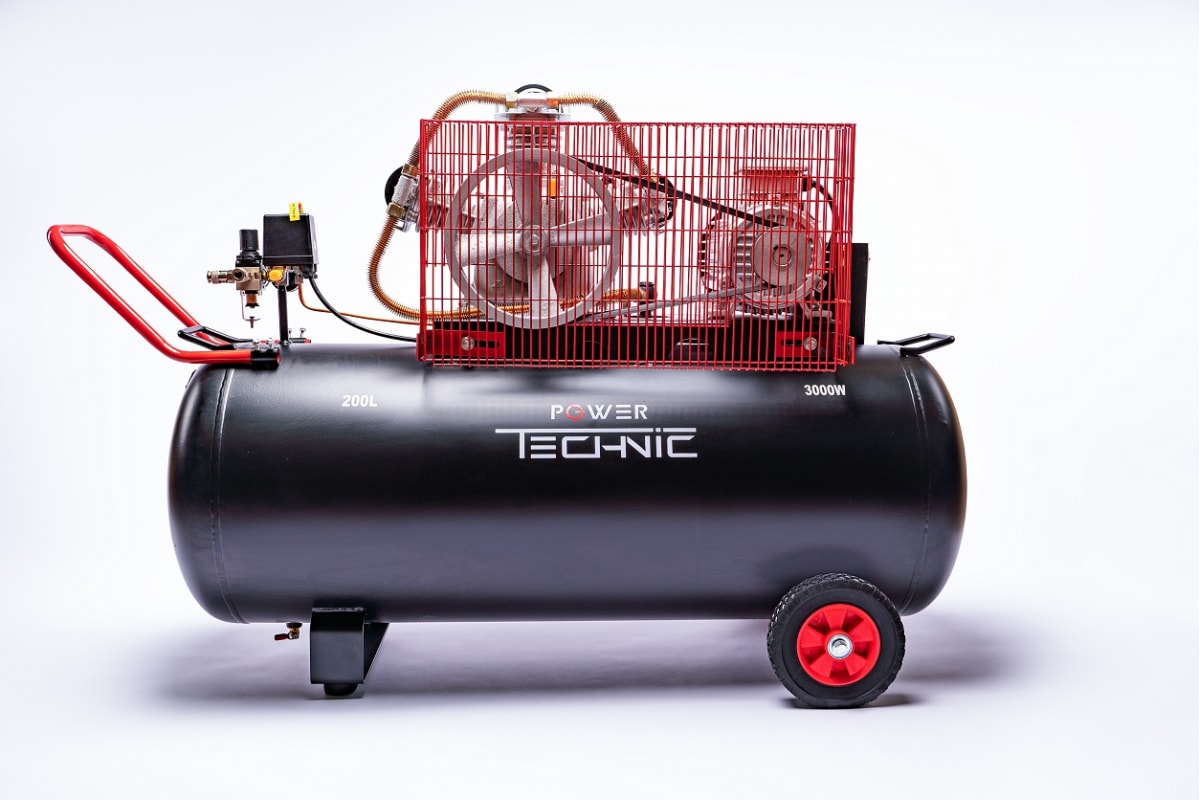 Компрессор Power Technic ременной, 380В, 3000Вт, 670 л/мин, ресивер 200 л ACB670/200