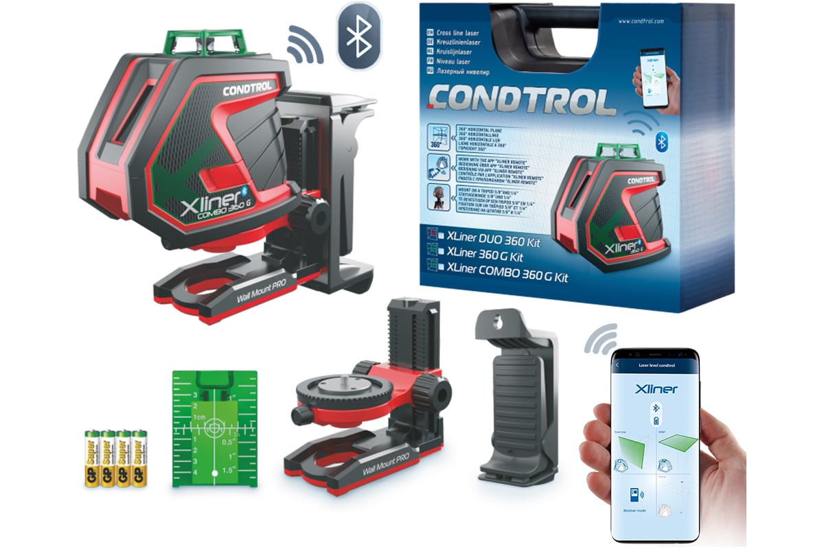 Лазерный нивелир Condtrol Xliner Combo 360G Kit 1-2-412