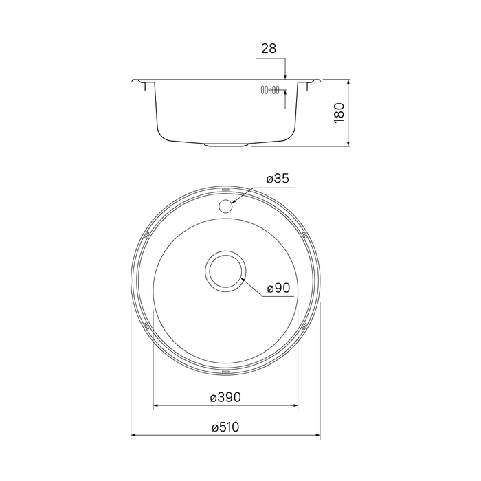 Кухонная мойка Iddis Basic BAS51P0i77 39 см сталь