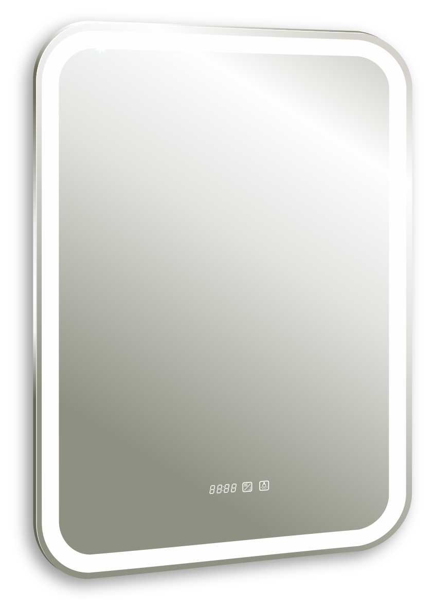 Зеркало Silver Mirrors Stiv neo 68x91 см с подсветкой, часами, подогревом