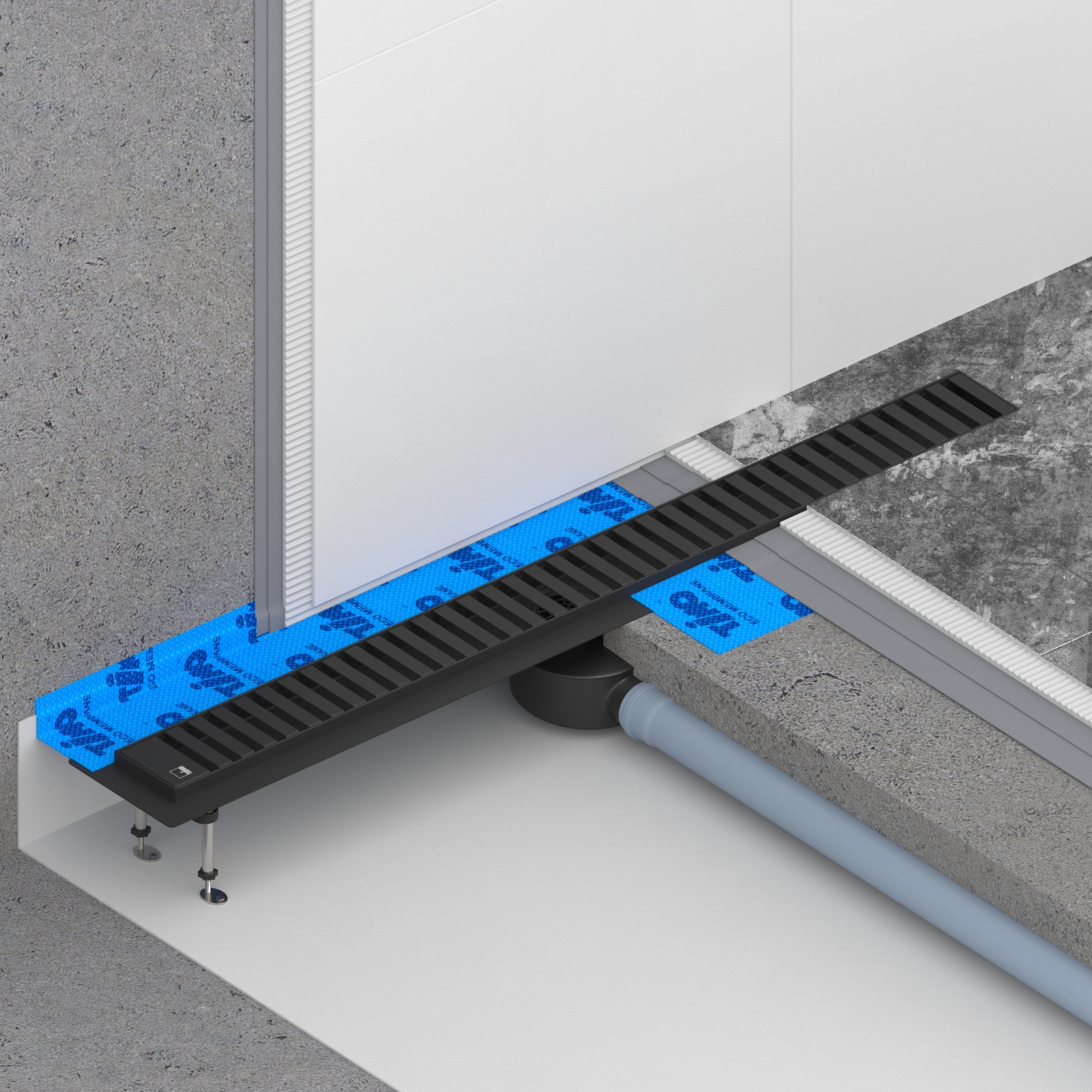 Трап для душа Timo Drain System 800 DS230108/03 80 см, вставка Lines, черный