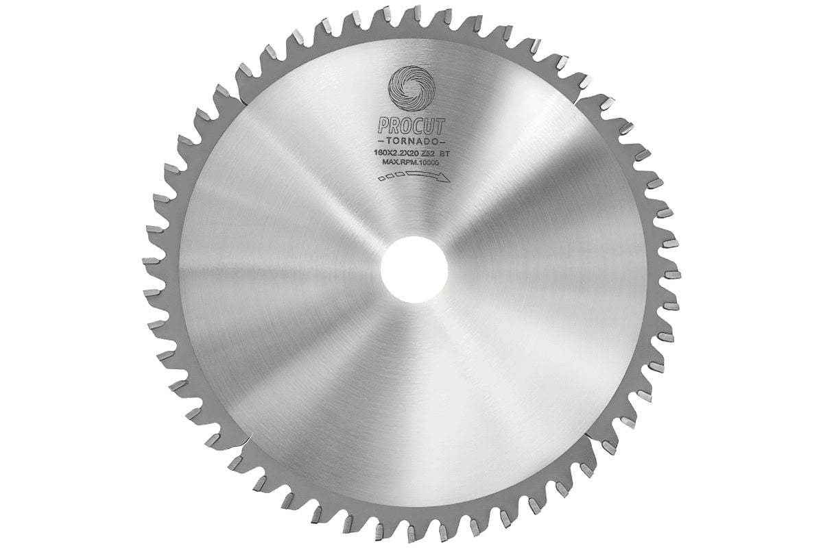 Пильный диск 160x20x2.2/1.8 мм, Z=52, TFN, -5 градусов, по алюминию PROCUT 767.1602052.ECO