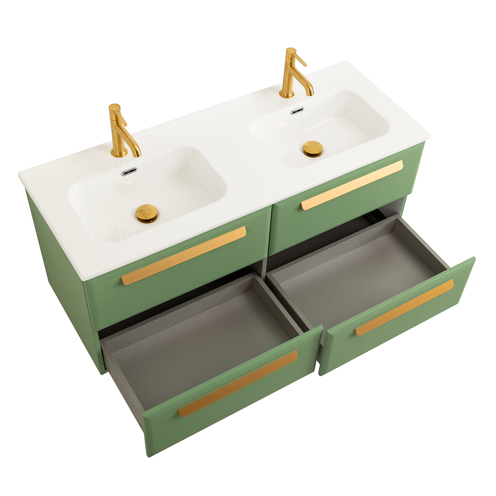 Тумба с раковиной Cezares Eco-Cer-N 120 см, 4 ящика Фисташковый Софт