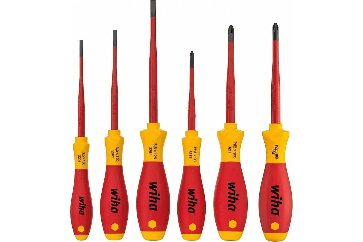 Набор отверток Wiha SoftFinish electric slimFix шлиц, Phillips, wih38362