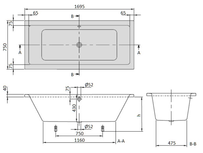 Акриловая ванна Villeroy&Boch Targa Plus Duo 170x75 см