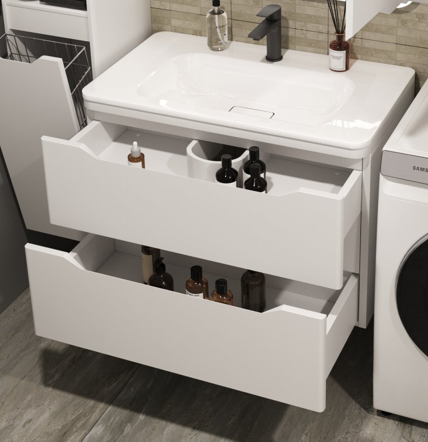 Тумба с раковиной Style Line Марелла Люкс Plus 80 см подвесная