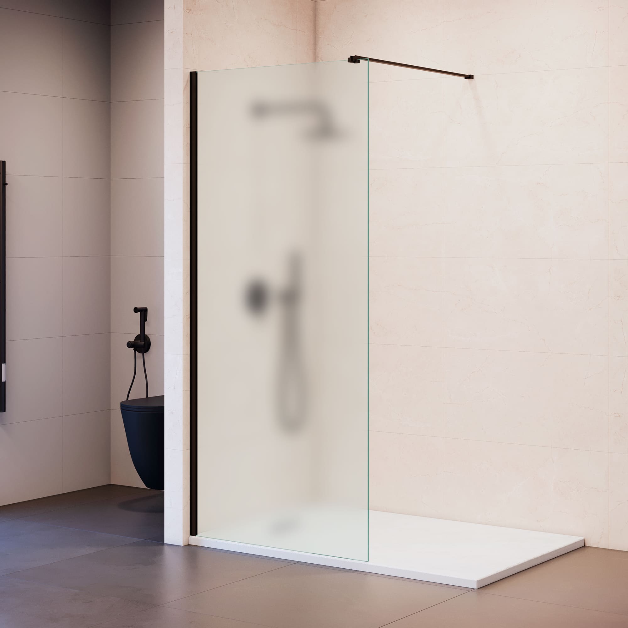 Душевая перегородка RGW Walk In WA-210B 100x195 с крючком для полотенца/халата, черный, матовое 351021010-24