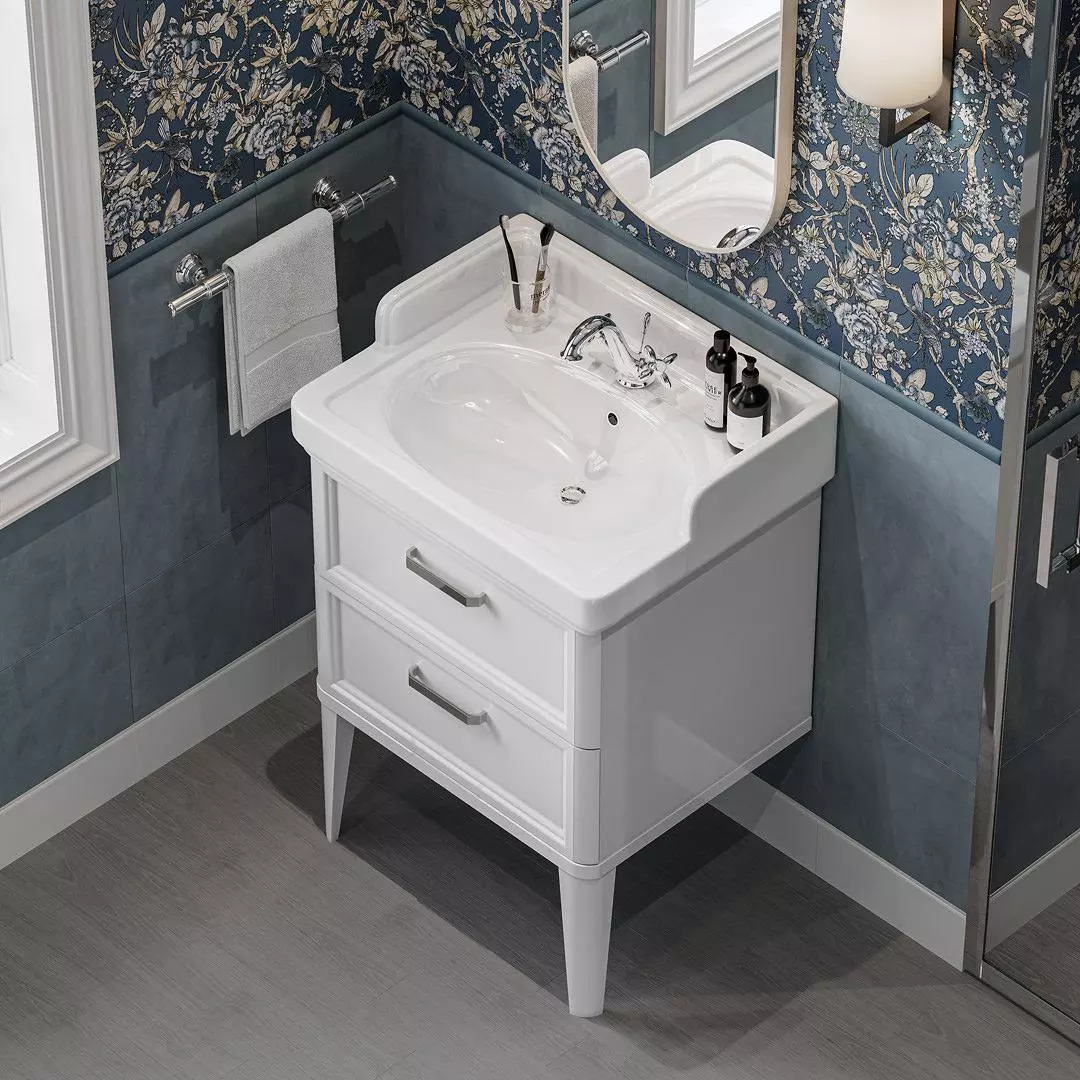 Мебель для ванной Kerama Marazzi Pompei New 60 см 2 ящика, белый глянцевый