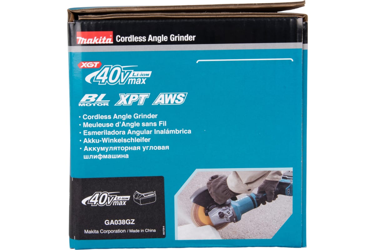 Аккумуляторная угловая шлифовальная машина Makita XGT BL 40В, 230 мм, GA038GZ