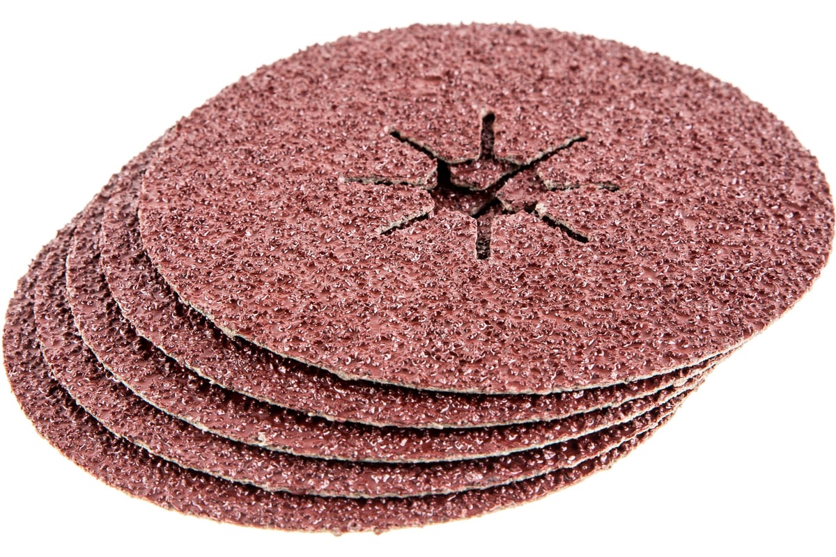 Круг шлифовальный фибровый Flex 243-007 (5 шт; 125 мм; P24; 12000 об/мин; 80 м/с) Hammer 526835