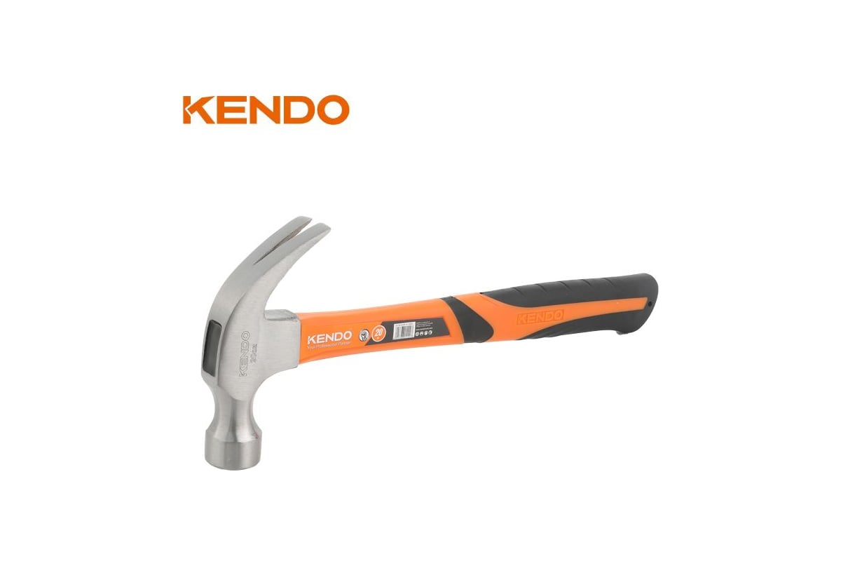 Молоток-гвоздодер KENDO с фибергласовой рукояткой, 340 гр 25105