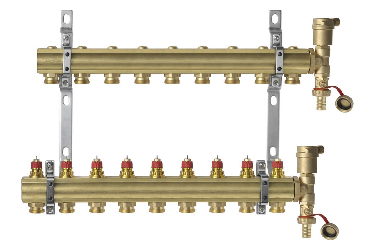 Комплект коллекторов Danfoss FHF-2 set, 9 выходов 088U0709 049506