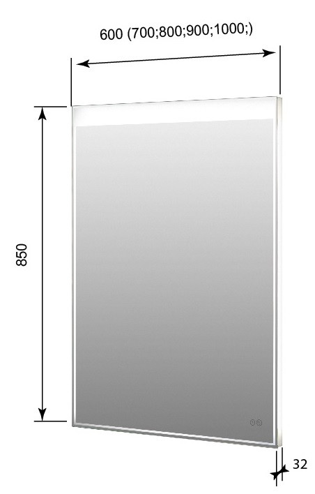 Зеркало Aquanet Палермо 60x85 см, с функцией антипар