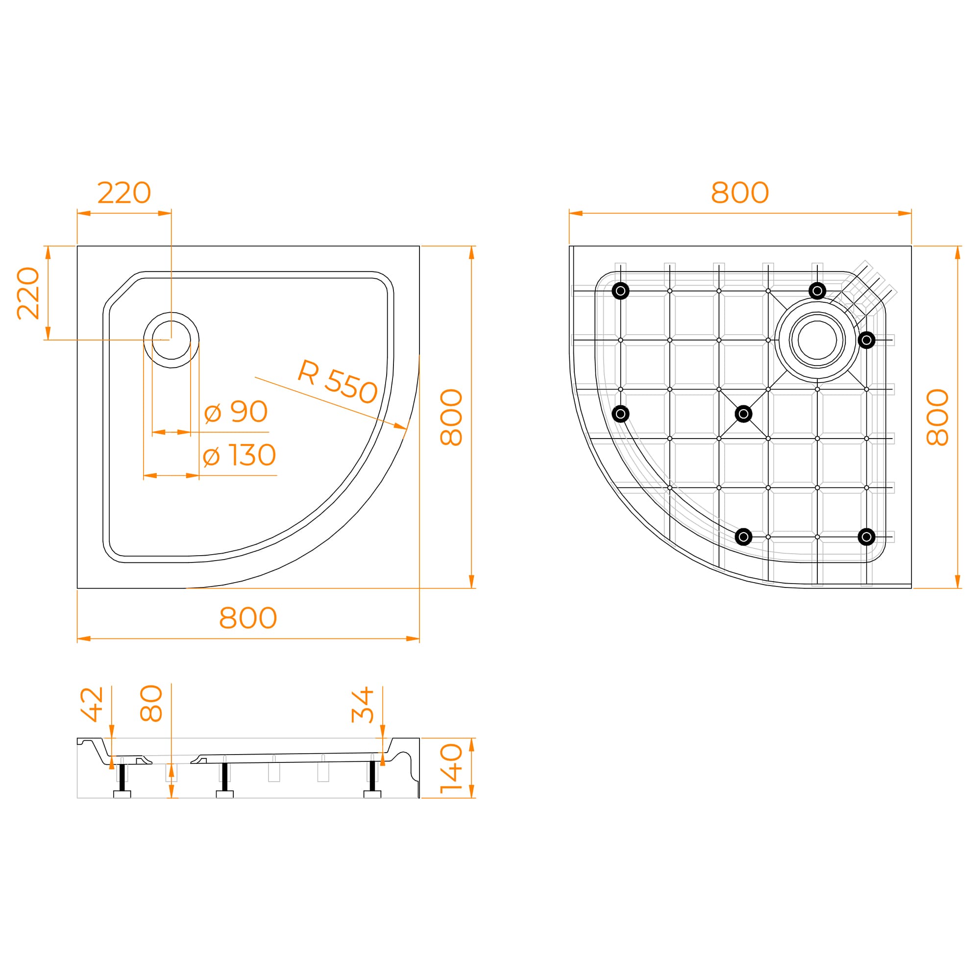 Поддон для душа RGW SMC/R-C 80x80 стеклопластик, белый 12350488-01
