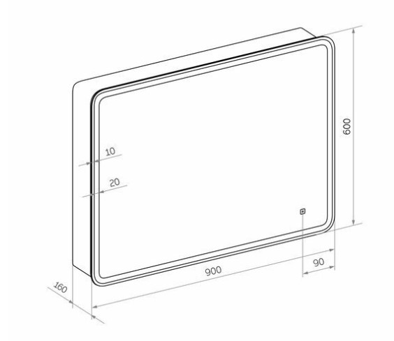Зеркальный шкаф Континент Tokio LED 90x60 с подсветкой, МВК060