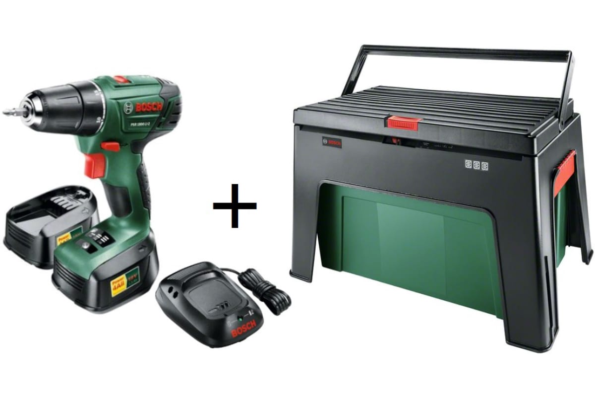 Аккумуляторная дрель-шуруповерт Bosch PSR 1800 LI-2 + WorkBox 0.603.9A3.10P