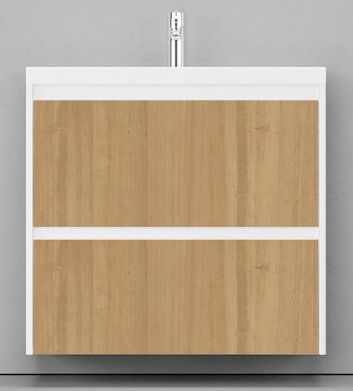 Тумба с раковиной Velvex Klaufs 80 см подвесная, 2 ящика