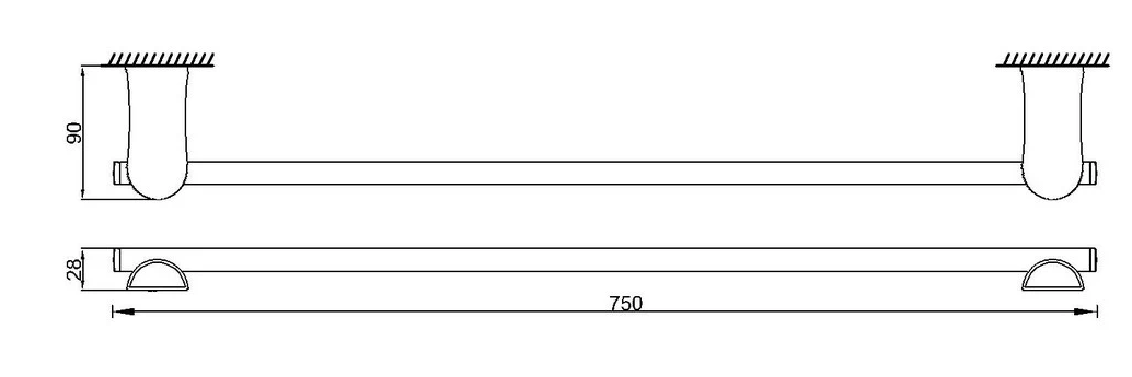 Полотенцедержатель Rush Luson LU16531B 70 см