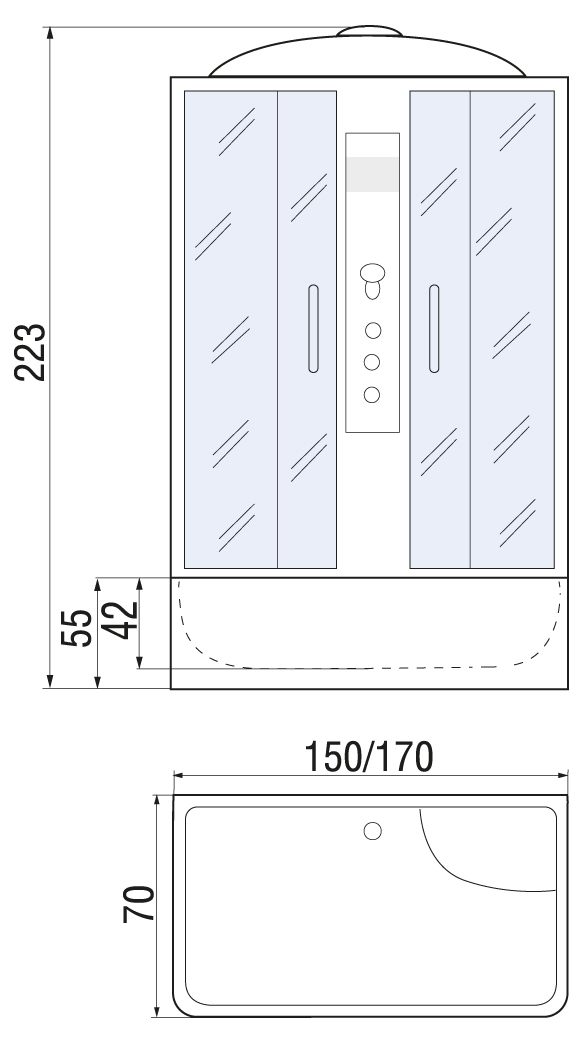 Душевая кабина River Sena 150/70/50 ТН 150x70 тонированная, 10000001804