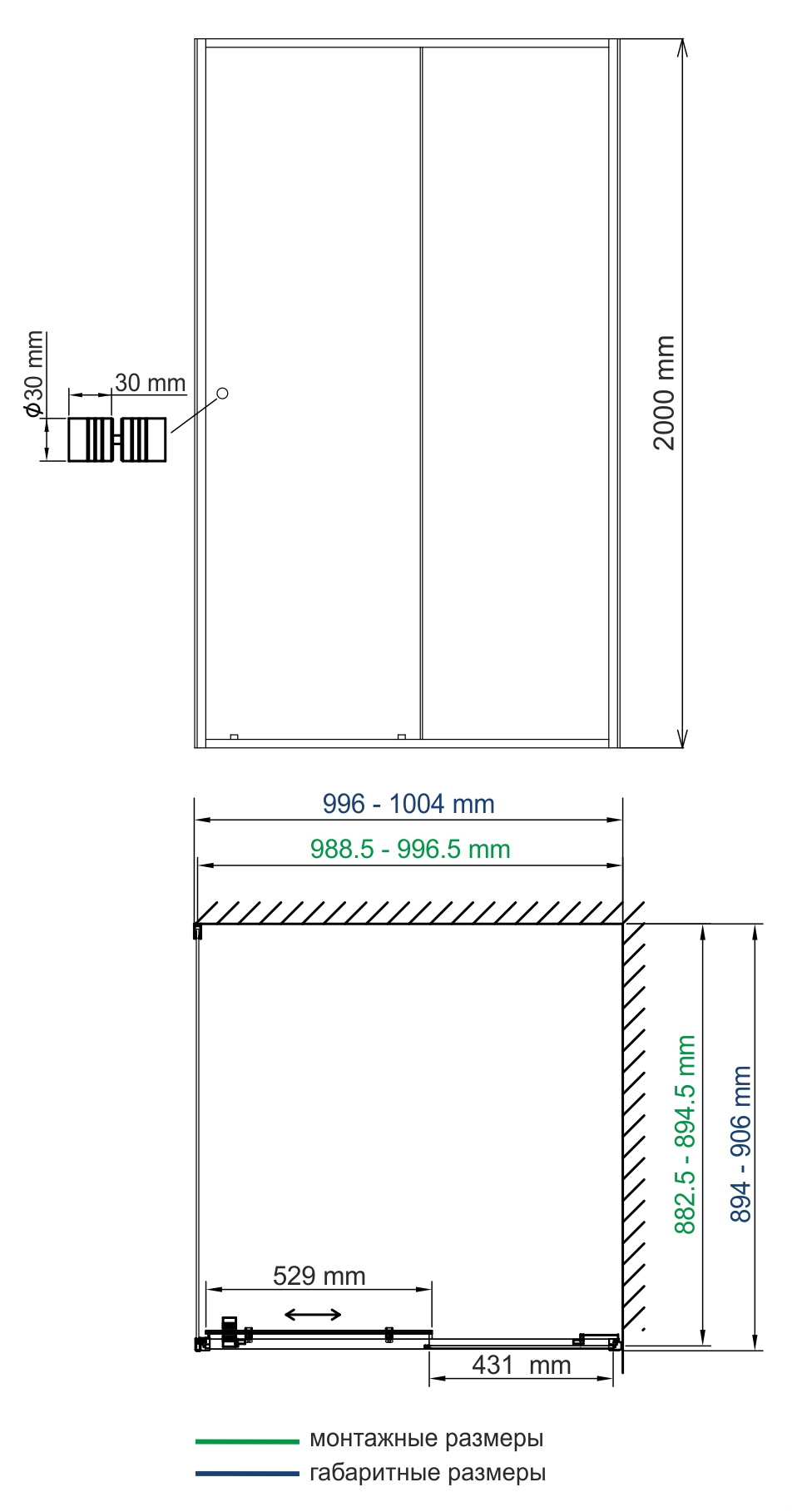 Душевой уголок WasserKRAFT Rhin 44S22 100x90 прямоугольный