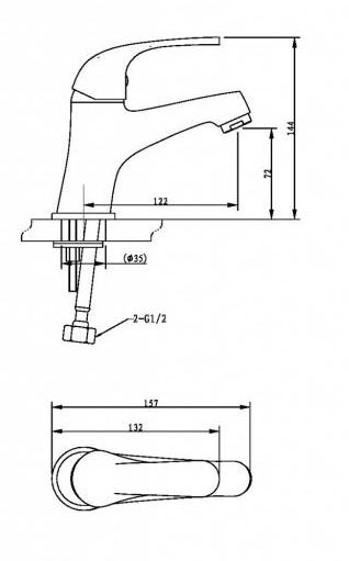 Смеситель для раковины Bravat Fit F1135188CP-RUS хром