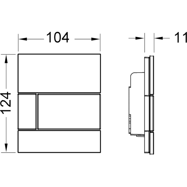 Кнопка смыва для писсуара TECE Square 9242801 стекло, белый/нержавеющая сталь