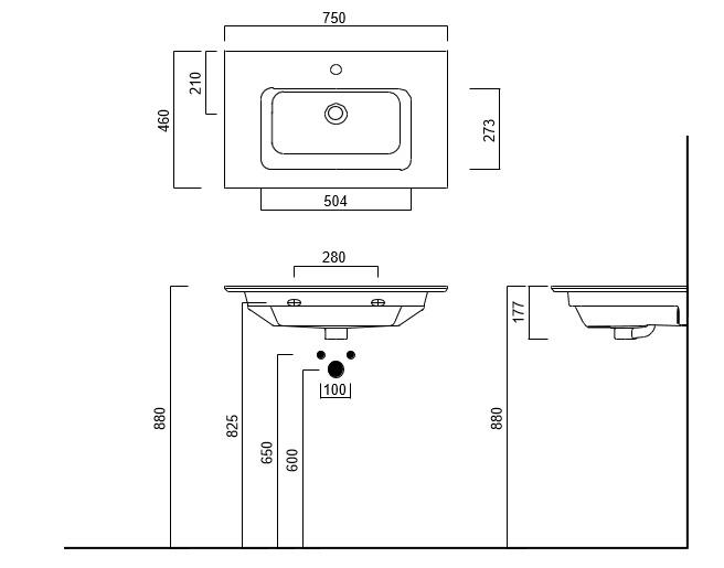 Раковина Kerama Marazzi Piano PI.wb.75 75 см