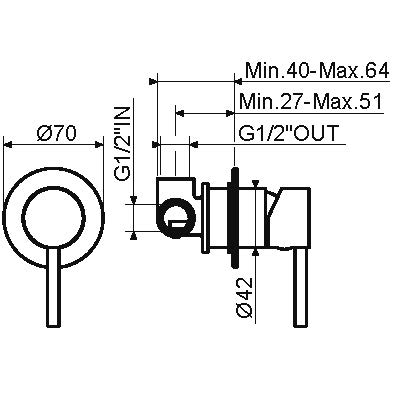 Смеситель для душа Plumberia IXO графит матовый KITXO1135GR