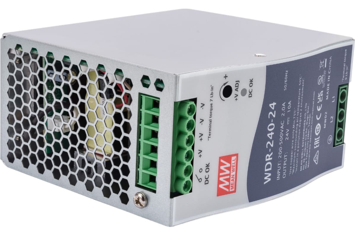 Источник питания Mean Well AC/DC WDR-240-24 240Вт Т00302347