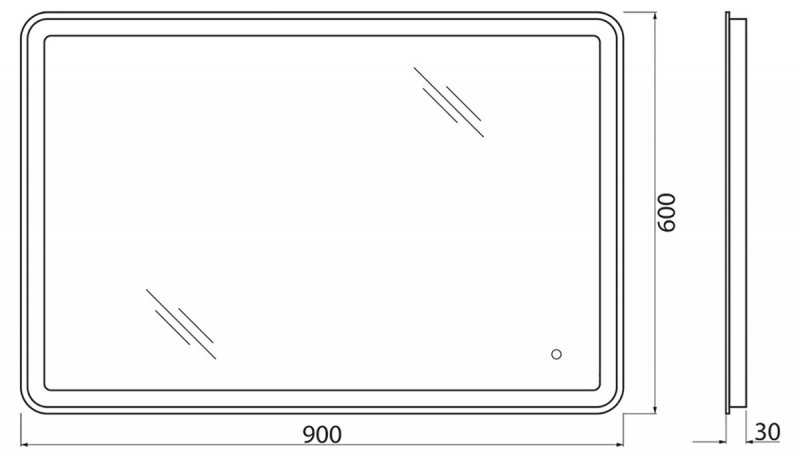 Зеркало BelBagno SPC-MAR-900-600-LED-TCH-WARM 90x60 см антипар